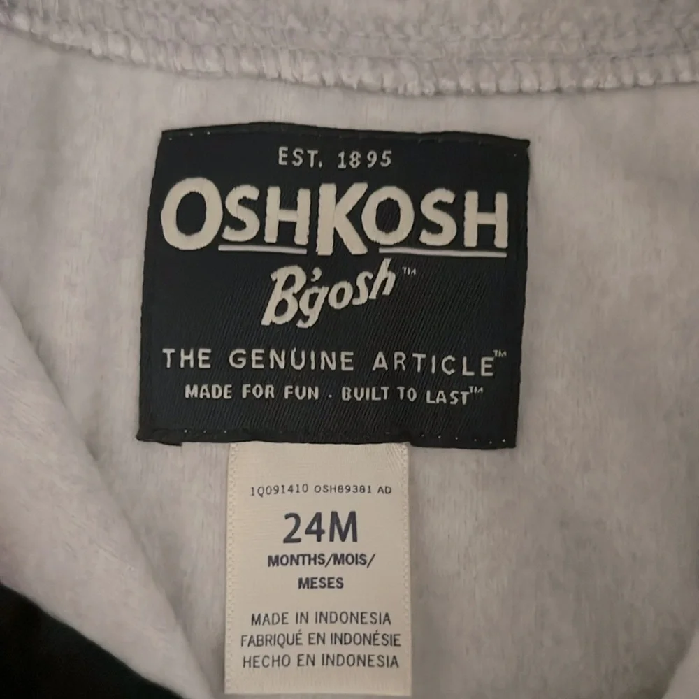 Oshkosh B’gosh Dark Blue & Grey Pullover Top-24months - NWT